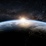 What If the Moon Suddenly Disappeared? A scientific illustration showing Earth from space after the moon disappeared, highlighting the catastrophic impact on the planet's oceans and climate.